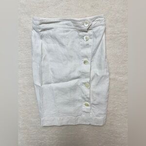 White Button-Front Women's Skirt